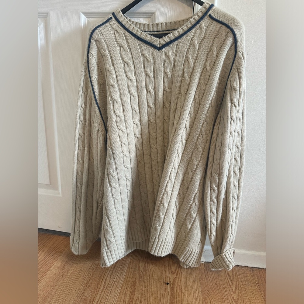Point Zero - White Cable Knit Sweater
